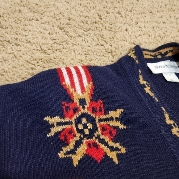 VTG Norton McNaughton Decorative Holiday Christmas Sweater Nautical Shoulder pad - Picture 6 of 9
